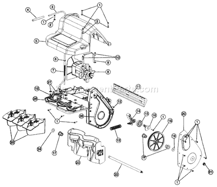 Page B Diagram and Parts List for 31A-040-401 2004 Yard Man Snow Blower